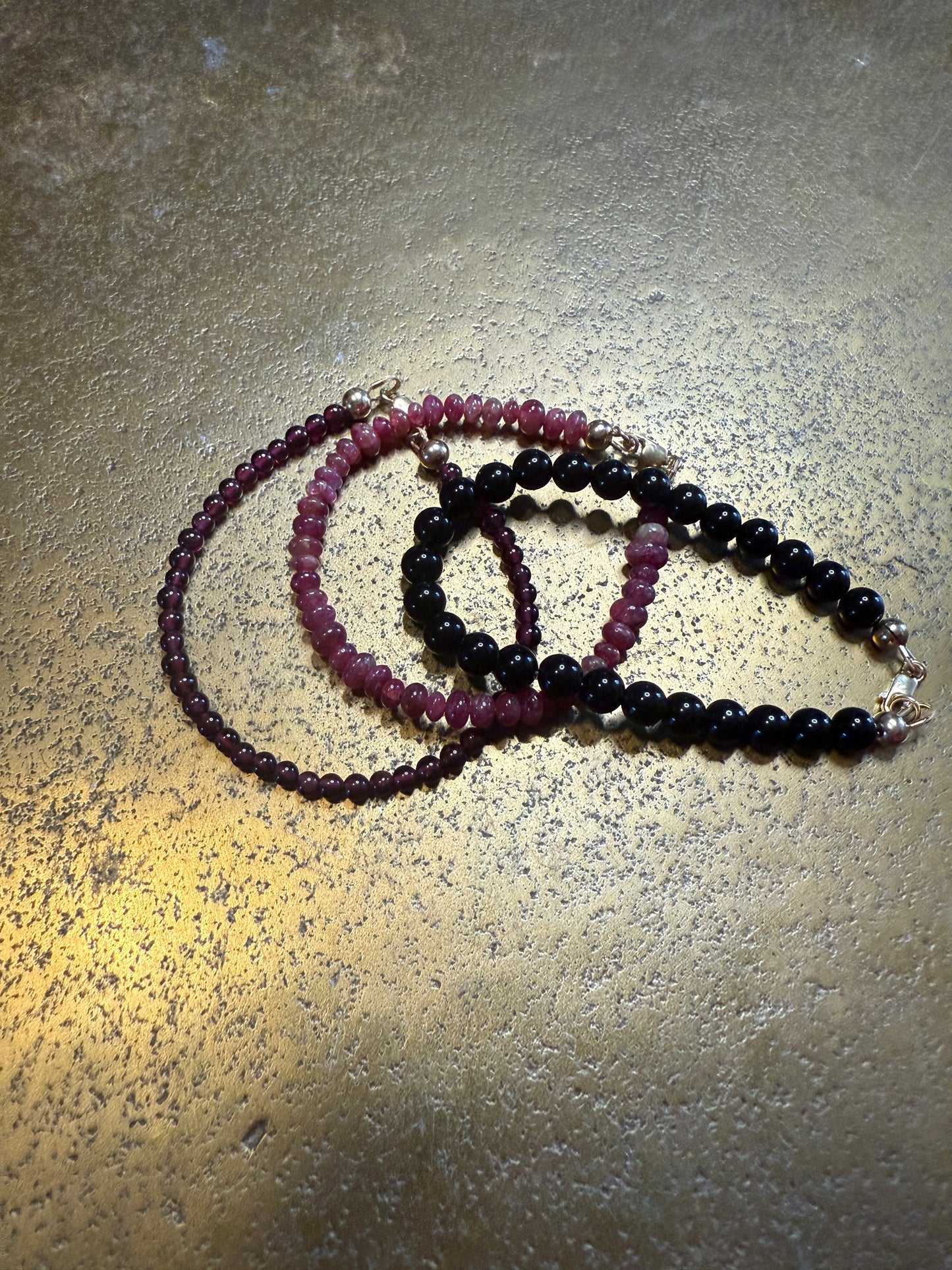 Simple Garnet Bead Bracelet