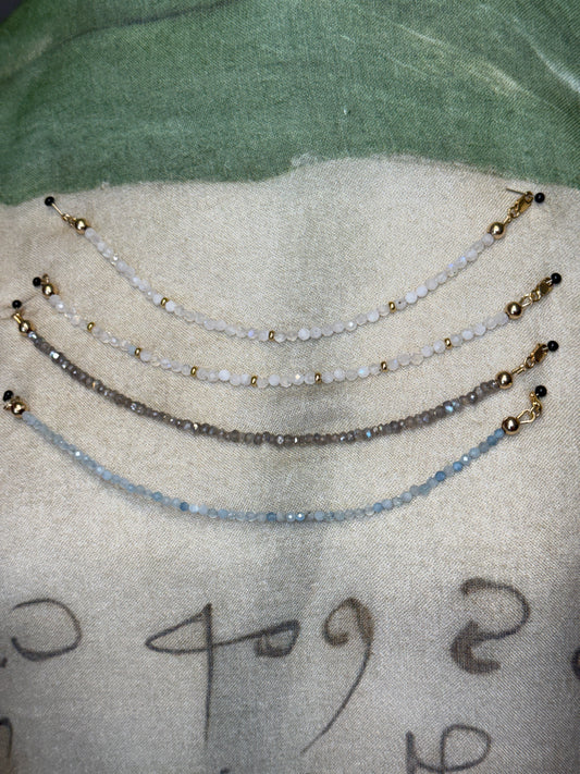 Delicate Beaded Bracelet - Aquamarine