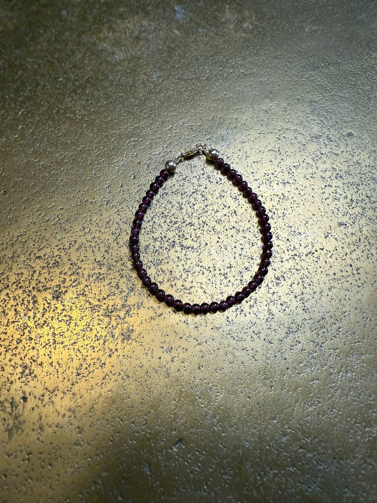 Simple Garnet Bead Bracelet