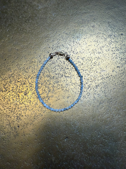 Delicate Beaded Bracelet - Aquamarine