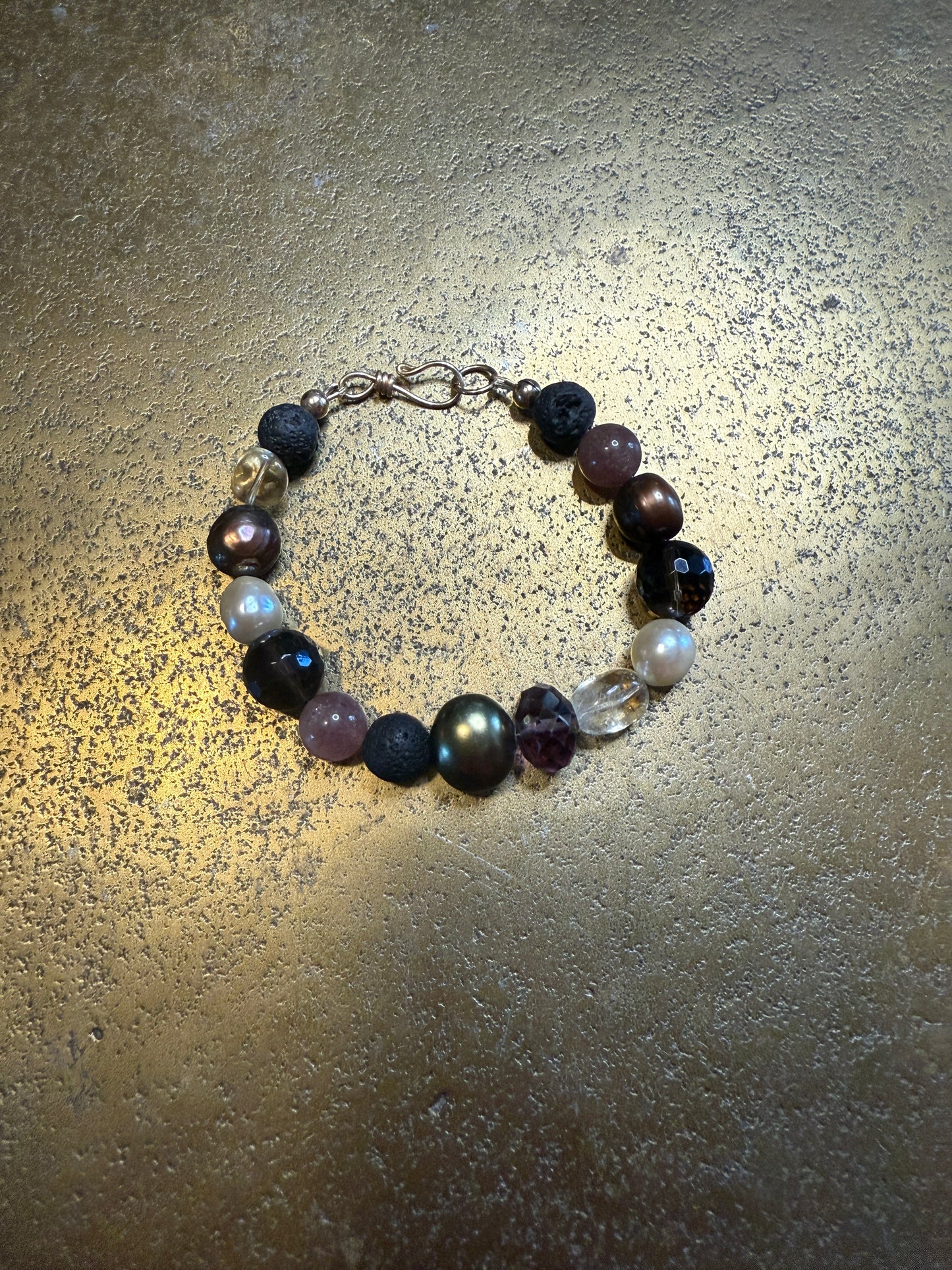 Moody Gemstone & Pearl Bracelet