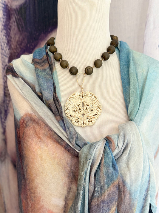 White Jade  Bird of Paradise